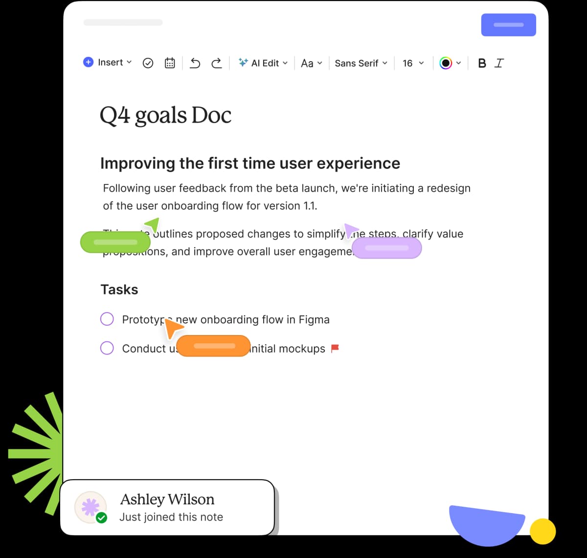 A UI representation of collaboration