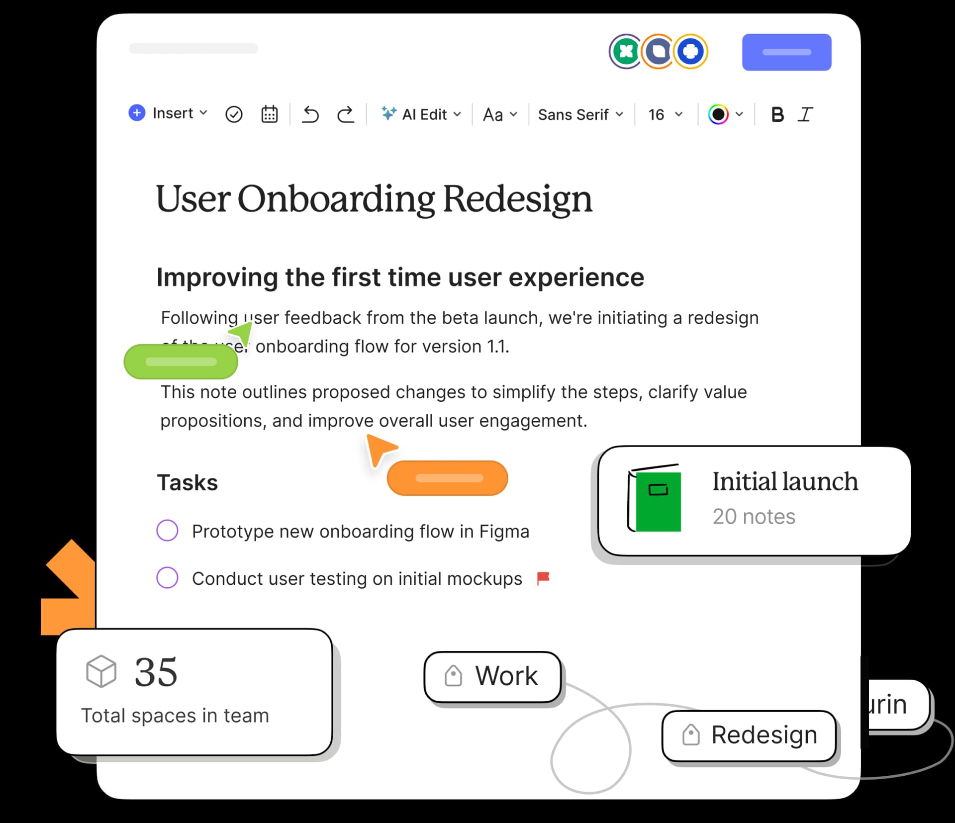 A UI rappresentation of user-onboarding-redesign