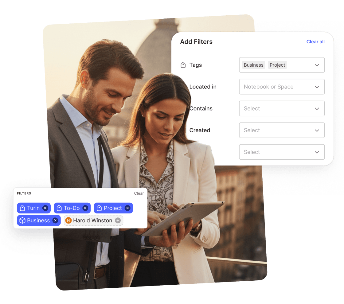 A UI rappresentation of web-clipper-tags