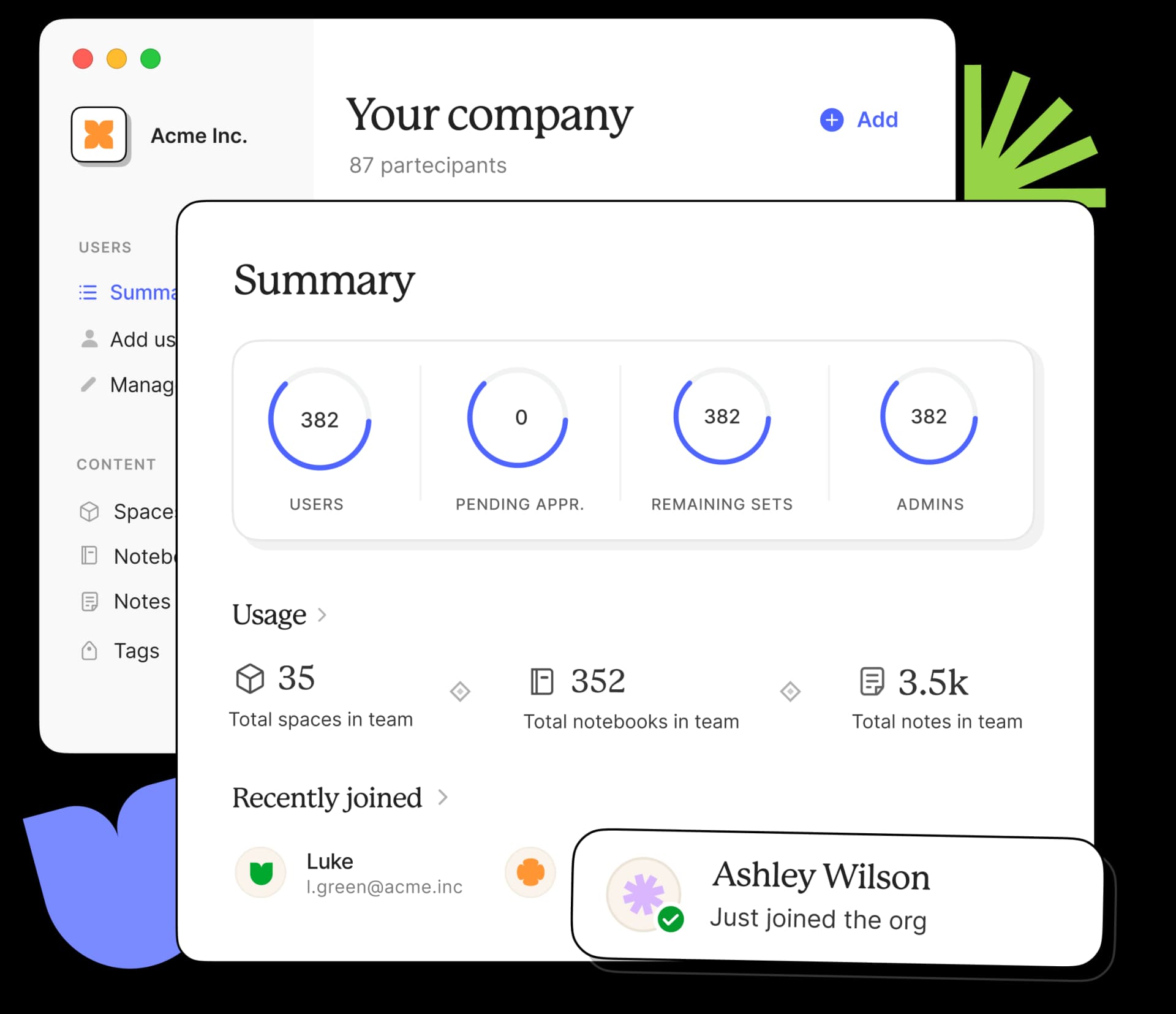 A UI rappresentation of admin-tools